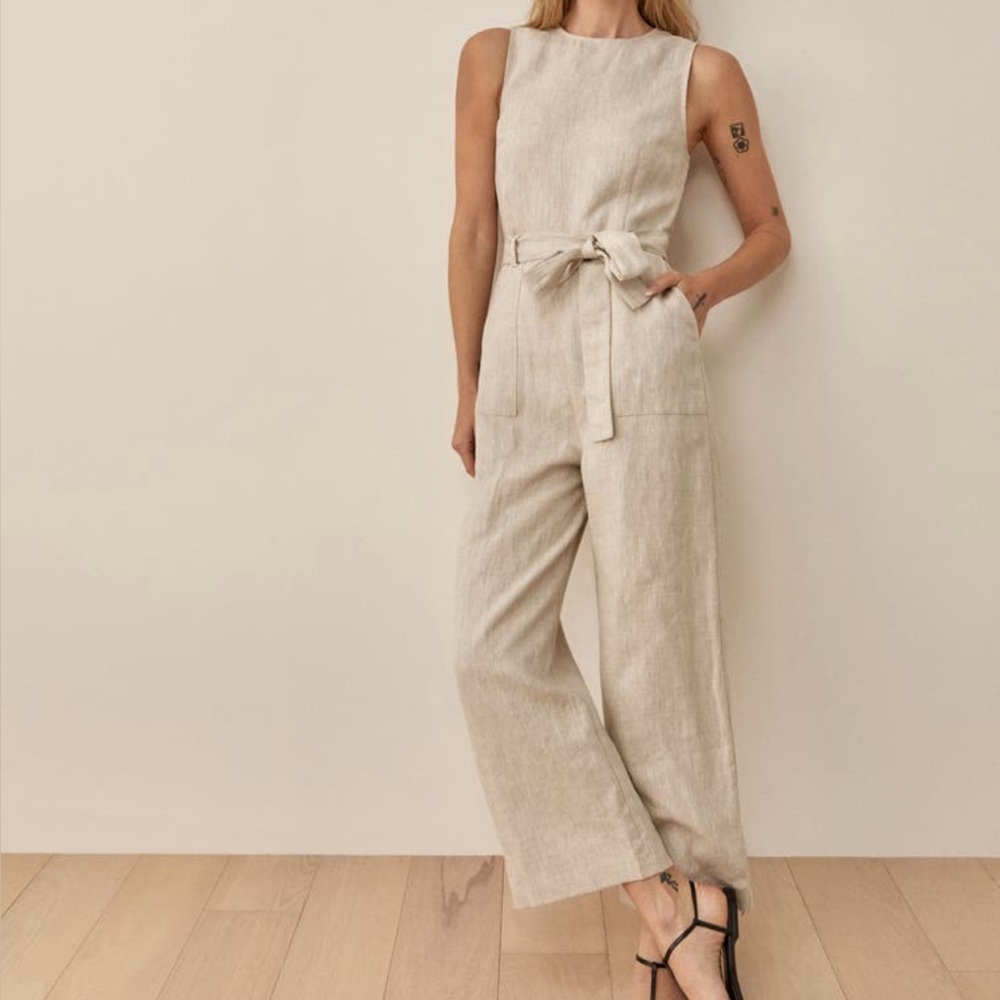 Reformation Naomi Wide Leg Linen Jumpsuit size 2